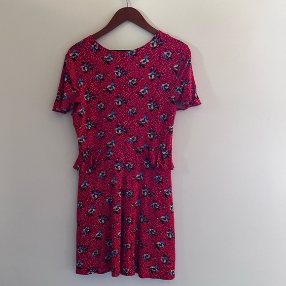 TOPSHOP RED FLORAL DRESS MINI DRESS - Picture 10 of 12